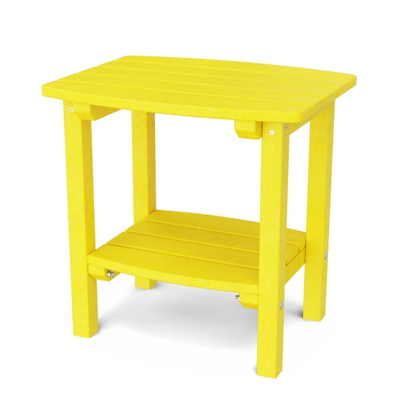 Wildridge Classic Side Table, Lemon Yellow - Outdoor Weather Resistant Recycled Plastic Furniture for Patio