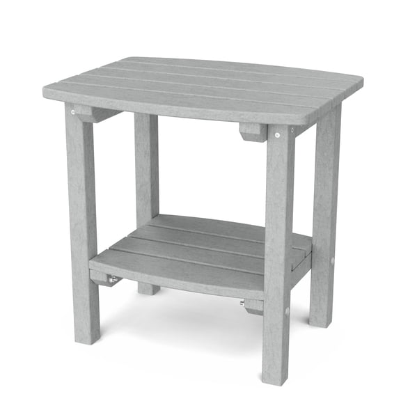Wildridge Classic Side Table, Light Gray - Outdoor Weather Resistant Recycled Plastic Furniture for Patio