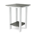 thumbnail image 1 of Wildridge Contemporary Balcony Table, Dark Gray and White - Outdoor Weather Resistant Recycled Plastic Furniture for Patio, 1 of 2