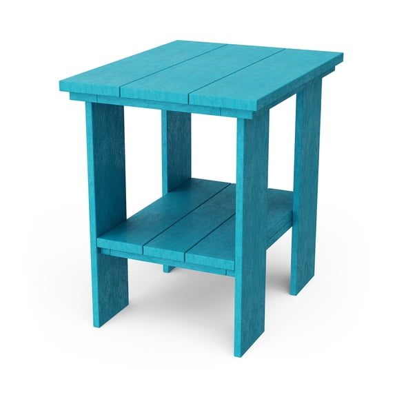 Wildridge Contemporary Side Table, Aruba Blue - Outdoor Weather Resistant Recycled Plastic Furniture for Patio