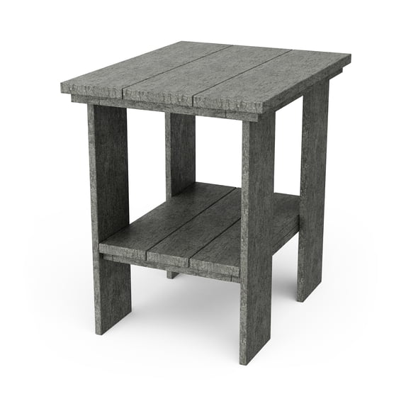 Wildridge Contemporary Side Table, Dark Gray - Outdoor Weather Resistant Recycled Plastic Furniture for Patio