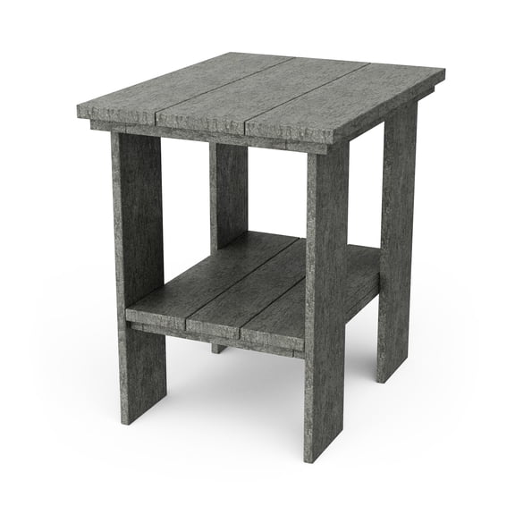 Wildridge Contemporary Side Table, Dark Gray - Outdoor Weather Resistant Recycled Plastic Furniture for Patio