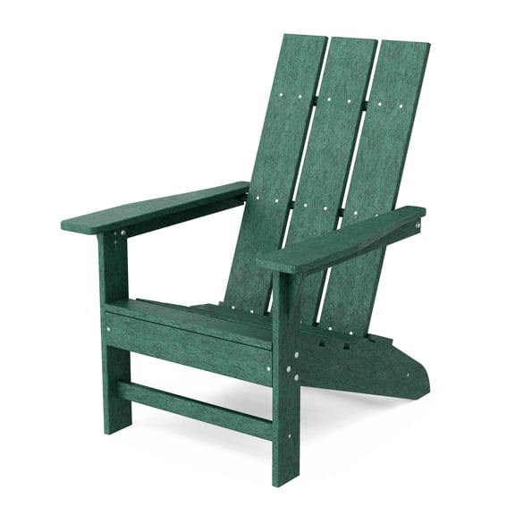 Wildridge Freedom Modern Adirondack Chair, Turf Green - Outdoor Weather Resistant Poly Furniture for Patio, Porch, Deck, Pool, Garden, Backyard