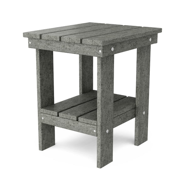 Wildridge Freedom Side Table, Dark Gray - Outdoor Weather Resistant Recycled Plastic Furniture for Patio