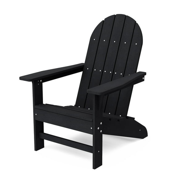 Wildridge Freedom Traditional Adirondack Chair, Black - Outdoor Weather Resistant Poly Furniture for Patio, Porch, Deck, Pool, Garden, Backyard