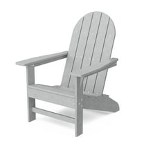 Wildridge Freedom Traditional Adirondack Chair, Light Gray - Outdoor Weather Resistant Poly Furniture for Patio, Porch, Deck, Pool, Garden, Backyard