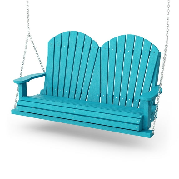 Wildridge Heritage Porch Swing, Aruba Blue - Outdoor Weather Resistant Recycled Plastic Furniture for Patio