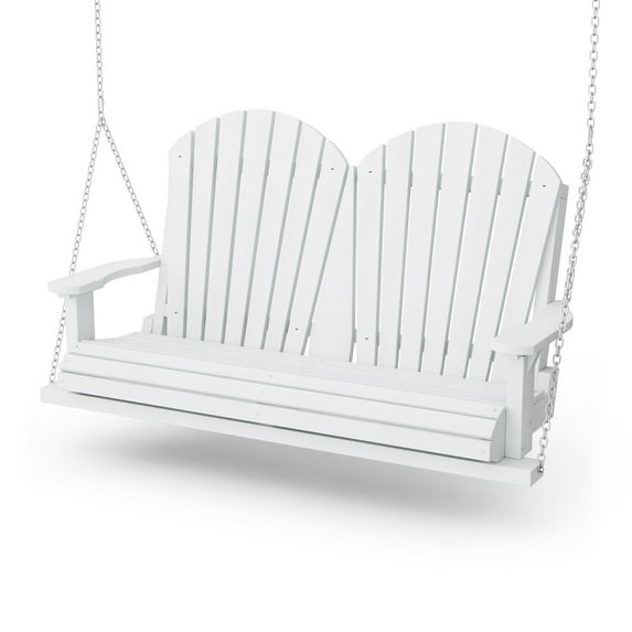 Wildridge Heritage Porch Swing, White - Outdoor Weather Resistant Recycled Plastic Furniture for Patio