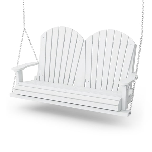 Wildridge Heritage Porch Swing, White - Outdoor Weather Resistant Recycled Plastic Furniture for Patio