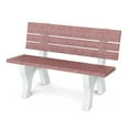 thumbnail image 1 of Wildridge Heritage 4' Park Bench, Cherrywood and White - Outdoor All-Weather HDPE Furniture, 1 of 4