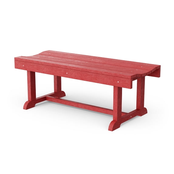 Wildridge Heritage 42" Patio Bench, Cardinal Red - Outdoor All-Weather HDPE Furniture