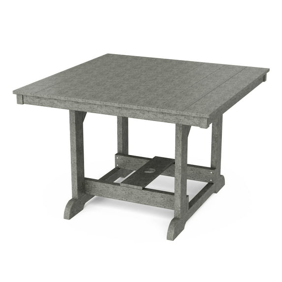 Wildridge Heritage 44"x44" Dining Table, Dark Gray - Outdoor Weather Resistant Recycled Plastic Furniture for Patio