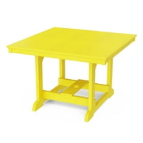 Wildridge Heritage 44"x44" Dining Table, Lemon Yellow - Outdoor Weather Resistant Recycled Plastic Furniture for Patio