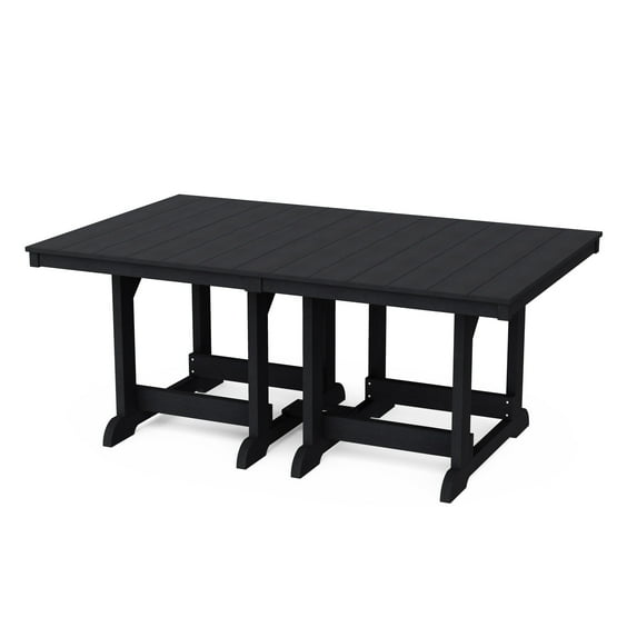 Wildridge Heritage 44"x72" Dining Table, Black - Outdoor Weather Resistant Recycled Plastic Furniture for Patio