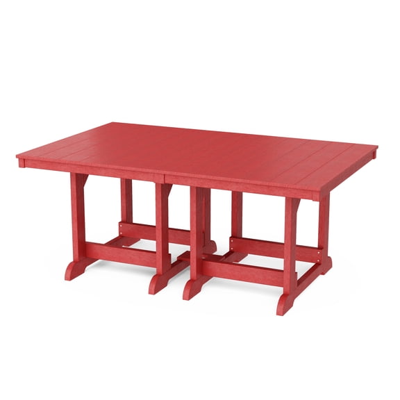 Wildridge Heritage 44"x72" Dining Table, Cardinal Red - Outdoor Weather Resistant Recycled Plastic Furniture for Patio