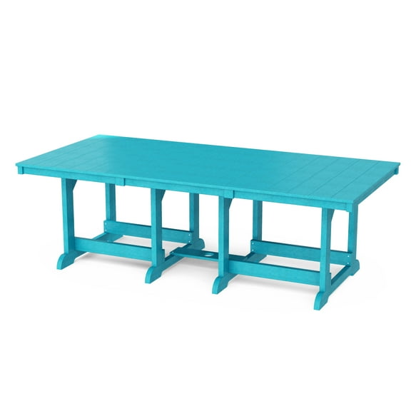 Wildridge Heritage 44"x94" Dining Table, Aruba Blue - Outdoor Weather Resistant Recycled Plastic Furniture for Patio