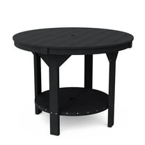 Wildridge Heritage 48" Pub Counter Table, Black - Outdoor Weather Resistant Recycled Plastic Furniture for Patio