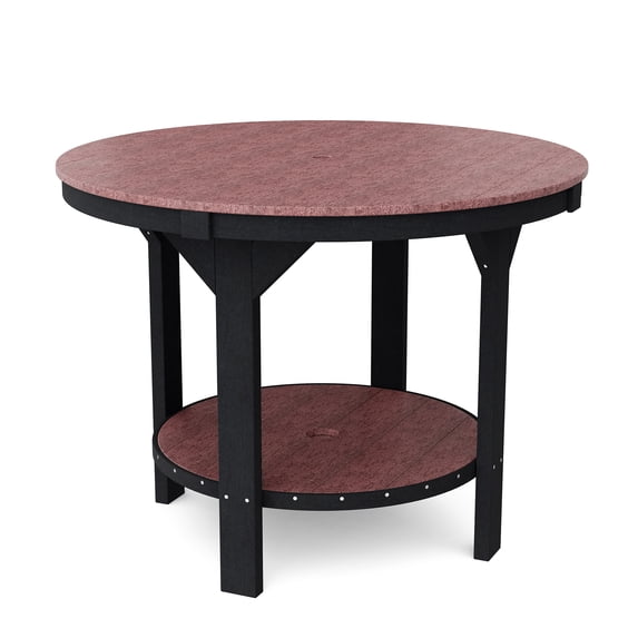 Wildridge Heritage 48" Pub Counter Table, Cherrywood and Black - Outdoor Weather Resistant Recycled Plastic Furniture for Patio