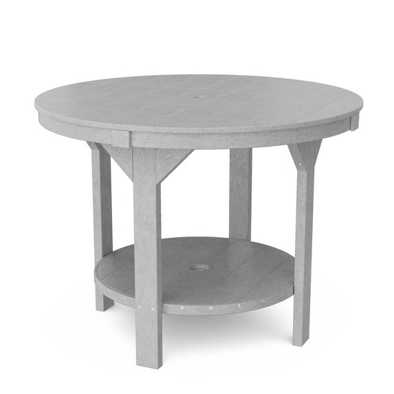 Wildridge Heritage 48" Pub Counter Table, Light Gray - Outdoor Weather Resistant Recycled Plastic Furniture for Patio