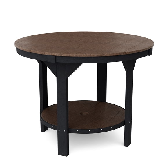 Wildridge Heritage 48" Pub Counter Table, Tudor Brown and Black - Outdoor Weather Resistant Recycled Plastic Furniture for Patio