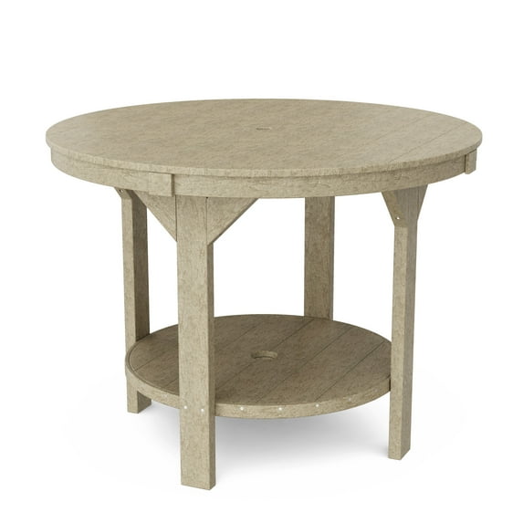 Wildridge Heritage 48" Pub Counter Table, Weathered Wood - Outdoor Weather Resistant Recycled Plastic Furniture for Patio
