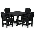 thumbnail image 1 of Wildridge Heritage 5-Piece 44"x44" Dining Set, Black - Outdoor Weather Resistant Recycled Plastic Furniture for Patio, 1 of 7