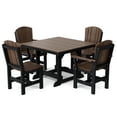 thumbnail image 1 of Wildridge Heritage 5-Piece 44"x44" Dining Set, Tudor Brown and Black - Outdoor Weather Resistant Recycled Plastic Furniture for Patio, 1 of 5