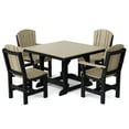 thumbnail image 1 of Wildridge Heritage 5-Piece 44"x44" Dining Set, Weathered Wood and Black - Outdoor Weather Resistant Recycled Plastic Furniture for Patio, 1 of 5