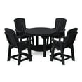 thumbnail image 1 of Wildridge Heritage 5-Piece 48" Pub Counter Set, Black - Outdoor Weather Resistant Recycled Plastic Furniture for Patio, 1 of 6