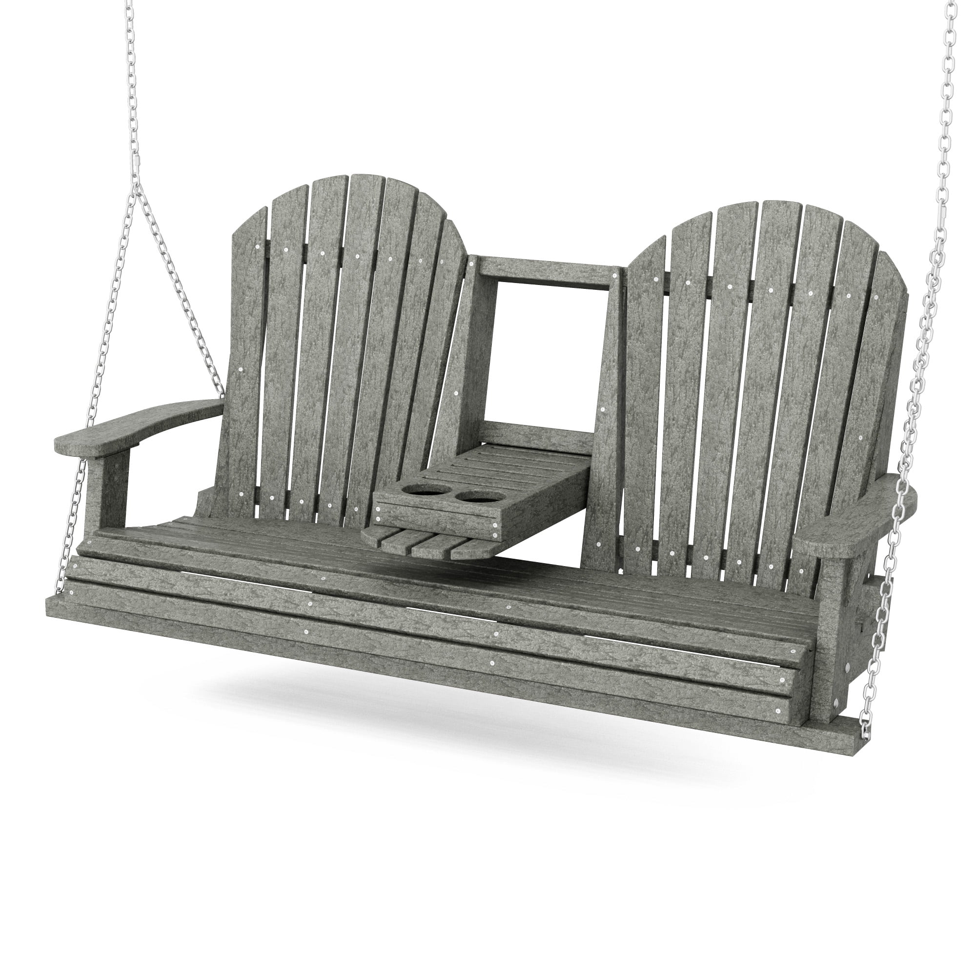 Wildridge Heritage 5' Porch Swing with Console, Dark Gray - Outdoor