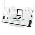 thumbnail image 1 of Wildridge Heritage 5' Porch Swing with Console, White and Black - Outdoor Weather Resistant Recycled Plastic Furniture for Patio, 1 of 3