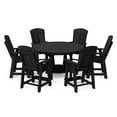 thumbnail image 1 of Wildridge Heritage 7-Piece 60" Pub Counter Set, Black - Outdoor Weather Resistant Recycled Plastic Furniture for Patio, 1 of 7