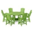 thumbnail image 1 of Wildridge Heritage 7-Piece 60" Pub Counter Set, Lime Green - Outdoor Weather Resistant Recycled Plastic Furniture for Patio, 1 of 7