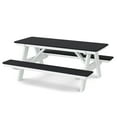 thumbnail image 1 of Wildridge Heritage 72 in. Picnic Table with Attached Benches, Black and White - Outdoor Weather Resistant HDPE Picnic Table for Patio, Porch, Deck, Lawn, 1 of 2