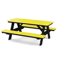 thumbnail image 1 of Wildridge Heritage 72 in. Picnic Table with Attached Benches, Lemon Yellow and Black - Outdoor Weather Resistant HDPE Picnic Table for Patio, Porch, Deck, Lawn, 1 of 2