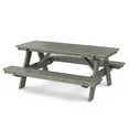 thumbnail image 1 of Wildridge Heritage 72 in. Picnic Table with Attached Benches, Dark Gray - Outdoor Weather Resistant HDPE Picnic Table for Patio, Porch, Deck, Lawn, 1 of 4