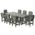 thumbnail image 1 of Wildridge Heritage 9-Piece 44"x94" Dining Set, Dark Gray - Outdoor Weather Resistant Recycled Plastic Furniture for Patio, 1 of 8