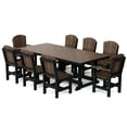 thumbnail image 1 of Wildridge Heritage 9-Piece 44"x94" Dining Set, Tudor Brown and Black - Outdoor Weather Resistant Recycled Plastic Furniture for Patio, 1 of 5