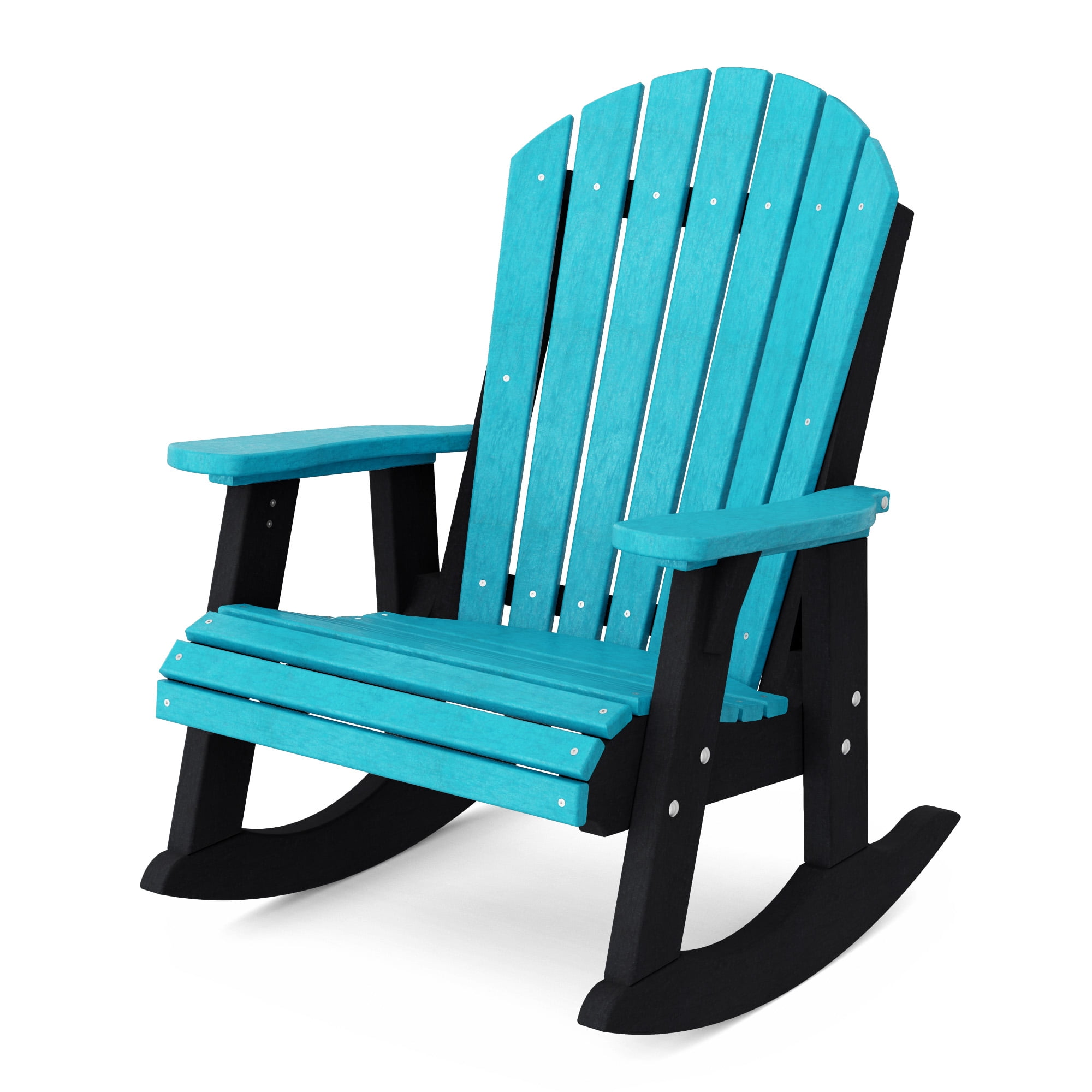 Wildridge Heritage Adirondack Rocking Chair, Aruba Blue and Black ...