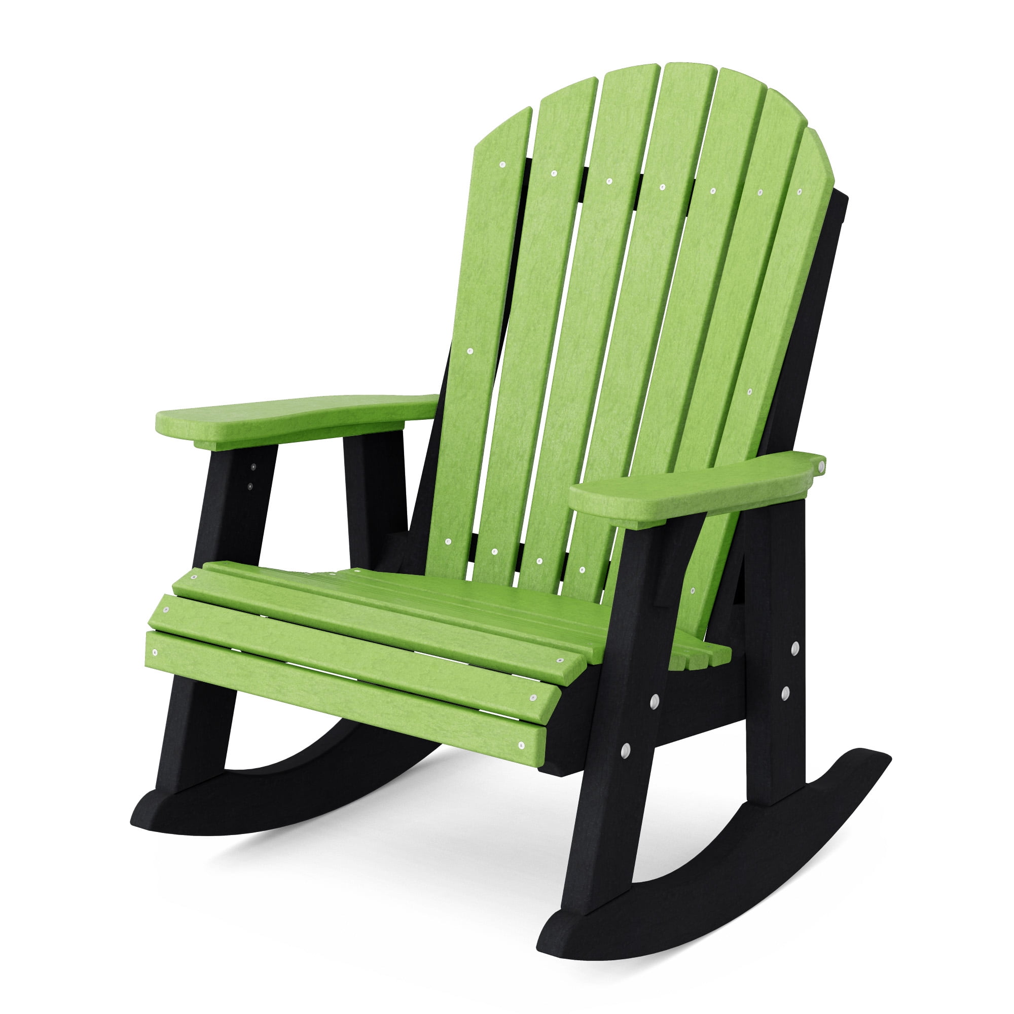 Wildridge Heritage Adirondack Rocking Chair, Lime Green and Black ...