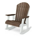 thumbnail image 1 of Wildridge Heritage Adirondack Rocking Chair, Tudor Brown and White - Outdoor Weather Resistant HDPE Rocking Chair for Patio, Deck, Fire Pit, 1 of 1