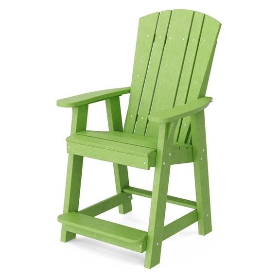 Wildridge Heritage Balcony Counter Chair, Lime Green - Outdoor Weather Resistant Recycled Plastic Furniture for Patio
