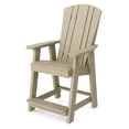 thumbnail image 1 of Wildridge Heritage Balcony Counter Chair, Weathered Wood - Outdoor Weather Resistant Recycled Plastic Furniture for Patio, 1 of 4