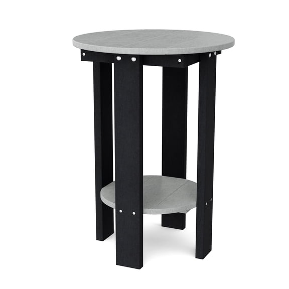 Wildridge Heritage Balcony Table, Light Gray and Black - Outdoor Weather Resistant Recycled Plastic Furniture for Patio