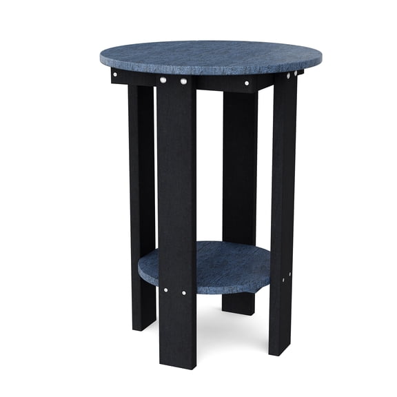 Wildridge Heritage Balcony Table, Patriot Blue and Black - Outdoor Weather Resistant Recycled Plastic Furniture for Patio