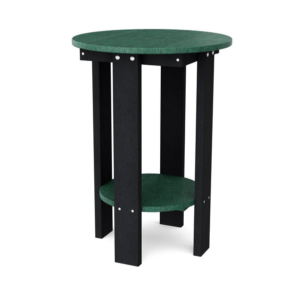 Wildridge Heritage Balcony Table, Turf Green and Black - Outdoor Weather Resistant Recycled Plastic Furniture for Patio
