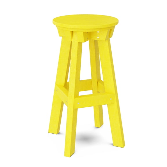 Wildridge Heritage Barstool, Lemon Yellow - Outdoor Weather Resistant Recycled Plastic Furniture for Patio