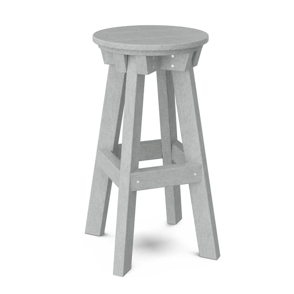 Wildridge Heritage Barstool, Light Gray - Outdoor Weather Resistant Recycled Plastic Furniture for Patio