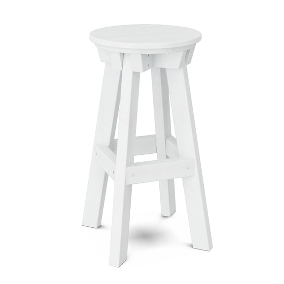 Wildridge Heritage Barstool, White - Outdoor Weather Resistant Recycled Plastic Furniture for Patio