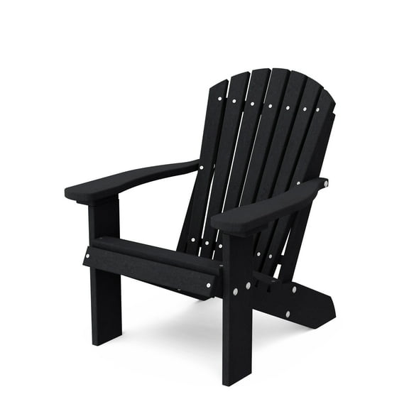 Wildridge Heritage Child's Adirondack Chair, Black - Outdoor All-Weather Poly Furniture for Patio, Deck, Yard
